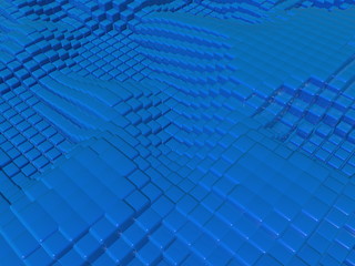 Background of blue cubes