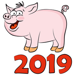 2019, animal, pigs, pig, symbol year, happy new year, new, new year 2019, art, symbol, pig vector, symbol of the year, calendar, calendars, background, card, cartoon, celebration, character,christmas