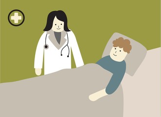 doctor patient hospital vector illustration 