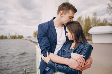 couple near river