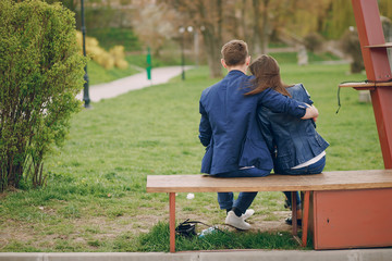 Fototapeta premium couple in city