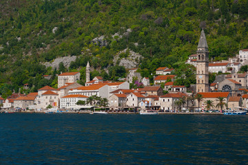 Obraz premium The town of Perast. This town is located on the shores of Boka Kotorska bay in Montenegro.