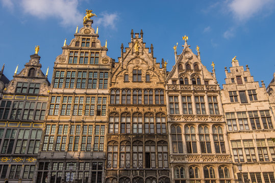 Traditional flemish architecture in Antwerp, Belgium