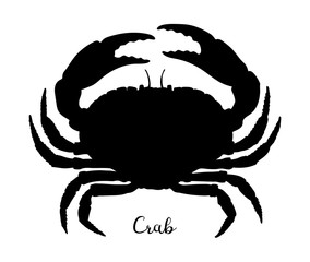 Silhouette of brown crab