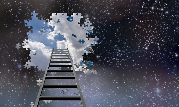 Ladder to Hole in Night Sky