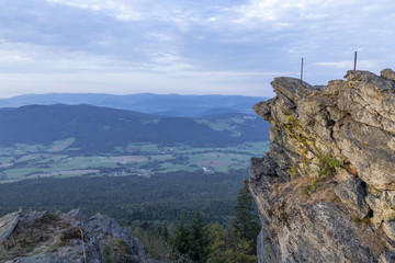 a ledge in the Bavarian Forest on Kreuzfeslen