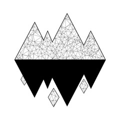 Minimalistic graphics. Geomerty design composition. Polygonal mountain.