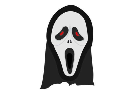 Calavera de la muerte con capucha negra.