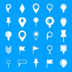 Map pointer icons set. Simple illustration of 25 map pointer vector icons for web