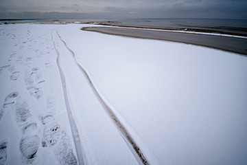 frozen dunes by the sea