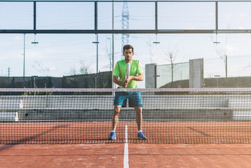 Sportsman playing padel game