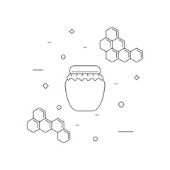 Jar of honey linear icon