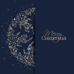Vector illustration of a Christmas snowflake decoration made from stars. Happy Christmas background.