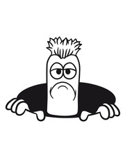 traurig unglücklich loch boden verstecken comic cartoon clipart buddeln festhalten lustig c