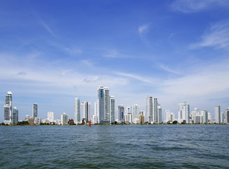 Fototapeta na wymiar Cityscape of Cartagena, famous resort in Colombia, South America