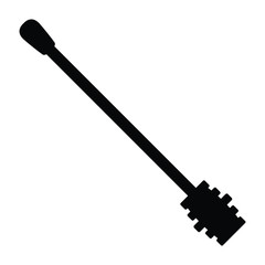 A black and white silhouette of a honey dipper utensil