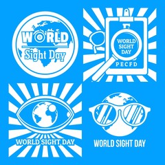 Fototapeta premium International sight day banner set. Simple illustration of international sight day vector banner set for web design