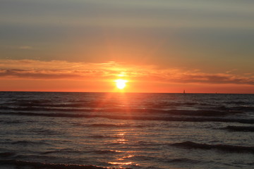 Nieuwpoort Strand Sonnenuntergang