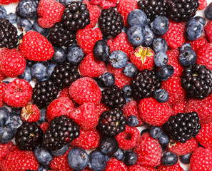 Berry texture. Top view flat lay.