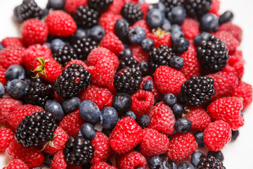 Berry texture close up. Top view flat lay.