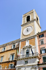 civic tower of the government building in piazza plebiscito, Ancona Italy