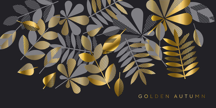 Black and gold luxury leaves pattern