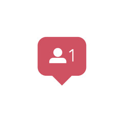 Instagram Notification vector Icon.New Follower instagram