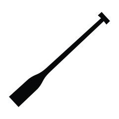 A black and white silhouette of a paddle
