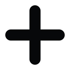 Obraz premium A black and white silhouette vector of a plus sign