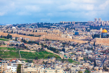 Fototapeta na wymiar Jerusalem Old City and Temple Mount