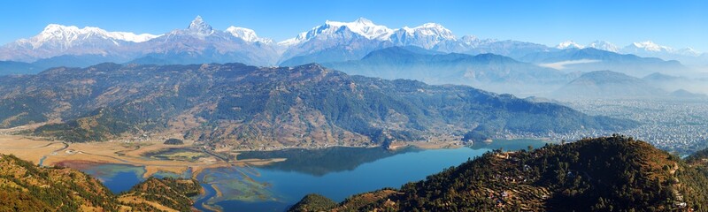 mount Annapurna and Manaslu panorama
