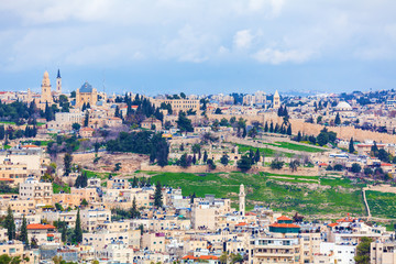 Obraz premium Stare Miasto w Jerozolimie i Wzgórze Świątynne