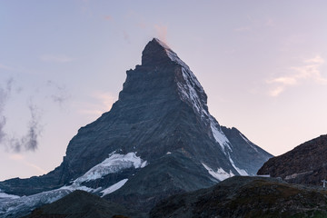 Matterhorn with a clear sky during sunset
