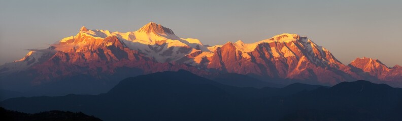 mount Annapurna, evening sunset view