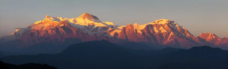 Crédence de cuisine en verre imprimé Everest mount Annapurna, evening sunset view