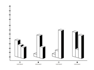 Isolated monochrome business graph. Vector illustration design