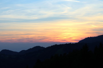 Sunset at the top of the hill