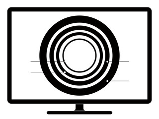 Pie chart graph on a computer screen. Vector illustration design
