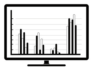 Business graph on a computer screen. Vector illustration design