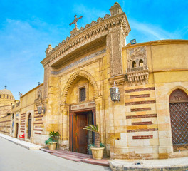 The entrance gates to the Hanging Church in Cairo, Egypt