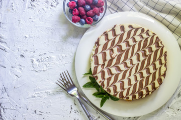Homemade cheesecake with fresh berries
