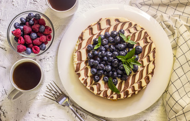 Homemade cheesecake with fresh berries