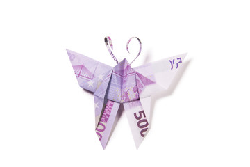 euro in the form of butterflies