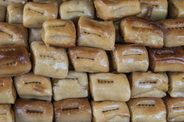 Moroccan sweets, almonds with honey