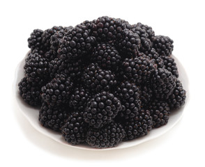 Blackberry on plate.