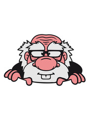 opa großvater alt bart nerd geek hornbrille loch boden verstecken comic cartoon clipart buddeln festhalten lus