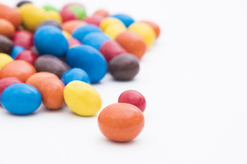 sweets of vibrant colors isolated in white background