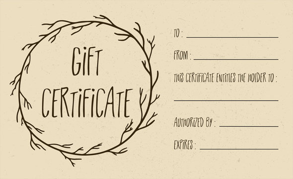 Tan Vector Textured Gift Certificate