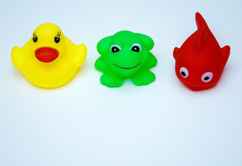 rubber toys for swimming-fish, duck, frog