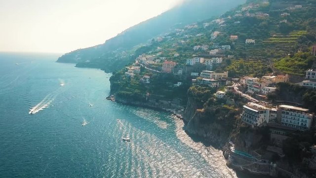 Birds-eye view of Ravello Aerial, Villa Cimbrone , Amalfi Coast